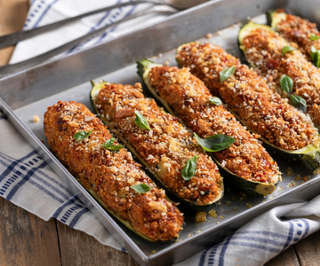 Vegetarische gevulde courgettes