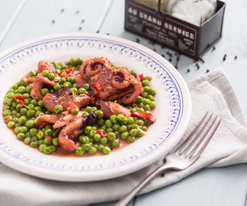 Kleine octopussen met doperwten