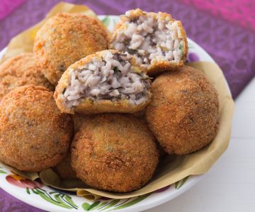 Supplì met radicchio en gorgonzola