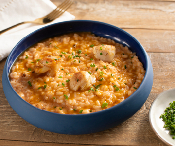 Risotto met coquilles en citrusvruchten