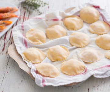 Ravioli met garnalen en citroen