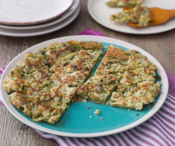 Frittata van tuinbonenschillen