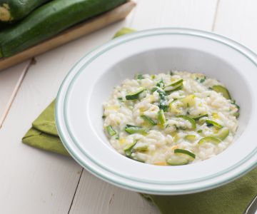 Risotto met courgette en scamorza
