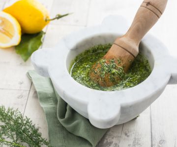 Pesto van venkel en gember