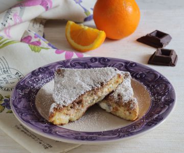 Wentelteefjes met ricotta, sinaasappel en chocolade