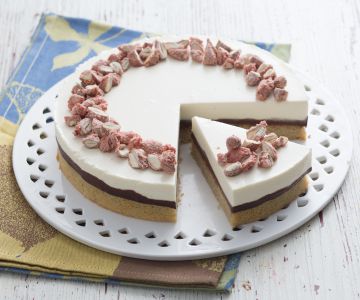 Taart met groene thee en chocolade