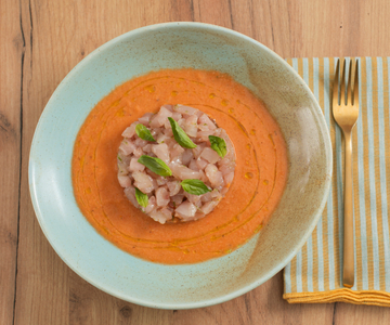Gazpacho met tartaar van amberjack