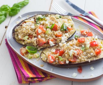 Gevulde aubergines met bulgur