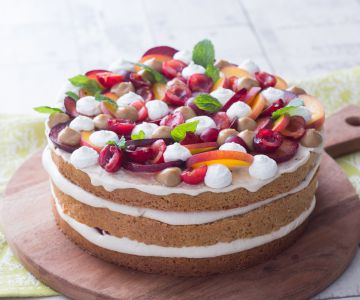 Zomerse taart met volkoren biscuit