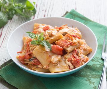 Paccheri met saus van rode poon