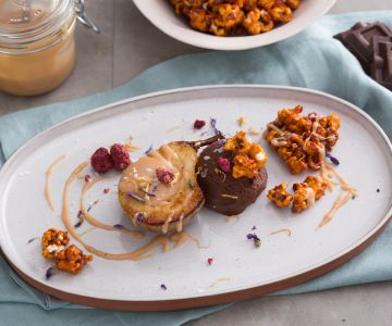 Peren en chocolade met gezouten karamel