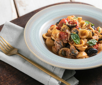 Orecchiette met sardines en cherrytomaatjes
