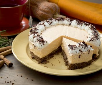 Koude pompoen-cheesecake