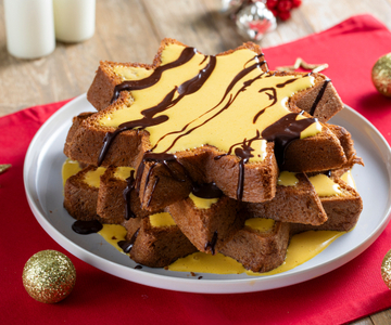 Pandoro-sterretjes met zabaglionecrème