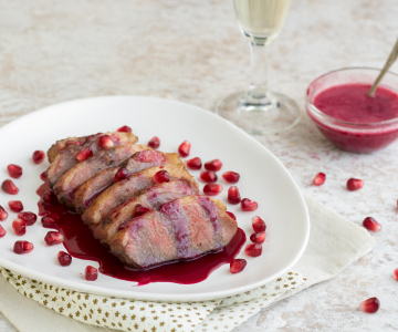 Eend met granaatappel