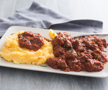 Varkenswangetjes met polenta