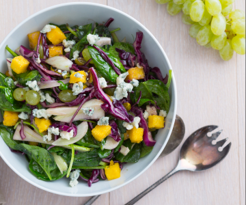 Winterse salade met polentacroutons