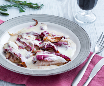 Scaloppine met taleggio en radicchio
