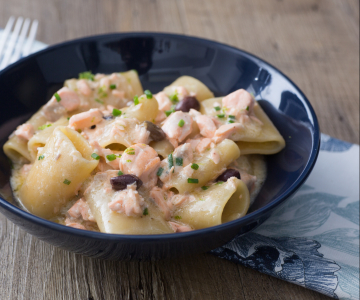 Paccheri met zalm