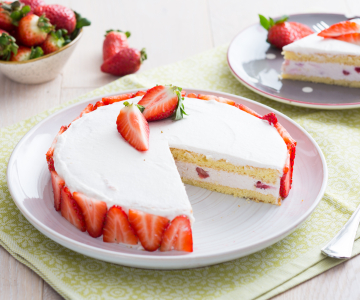 Ricotta- en aardbeientaart