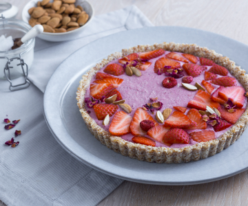 Rauwe aardbeientaart