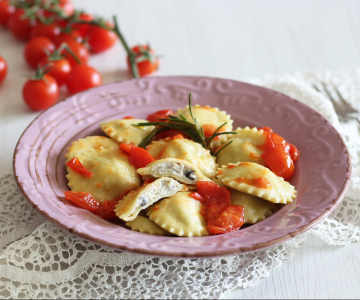 Ravioli met aubergine