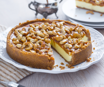 Cheesecake met gezouten karamel