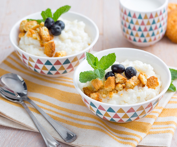 Rijstpudding en koekjes