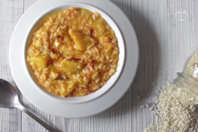 Parel Rijst Rijst met aardappels en scamorza - Italiaanse recepten van GialloZafferano