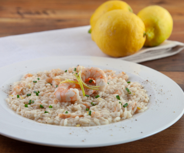 Risotto met citroen en garnalen