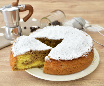 Gemarmerde kokos- en koffietaart