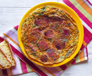 Frittata met rode bieten