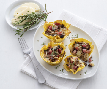 Lasagnecupcakes met populierenzwammen