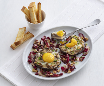 Gevulde portobello's met ei en kaas