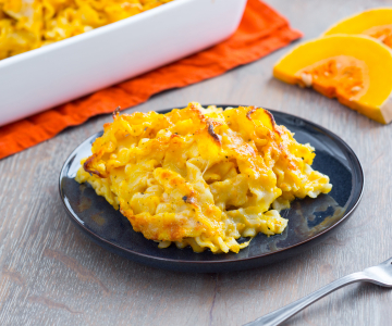 Pasta uit de oven met pompoen en stracchino-béchamel