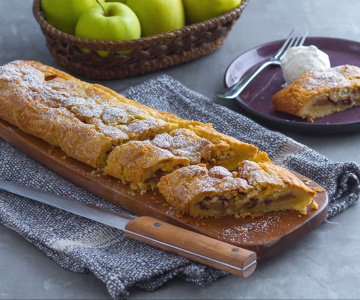 Appelstrudel met zanddeeg