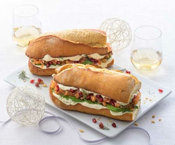 Halve baguette met zalm