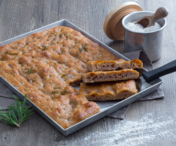 Volkoren focaccia met zuurdesem