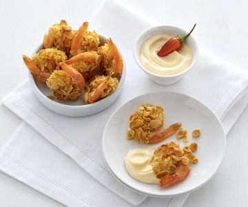 Garnalen uit de oven met simpele pittige mayonaise