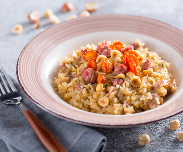 Risotto met wortels en worst