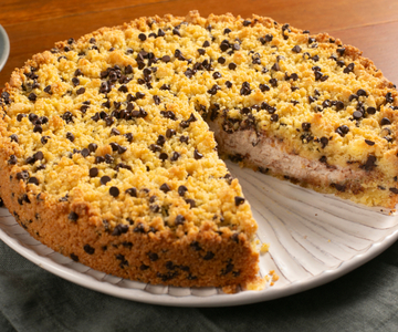 Kruimeltaart met ricotta en chocolade