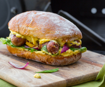 Verzini van de bbq met paprika en uien