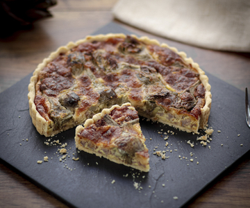 Quiche met artisjokken en Italiaanse worst