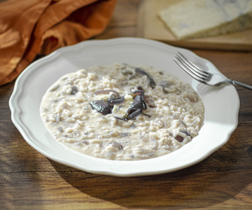 Risotto met ui en gorgonzola
