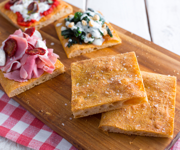 Focaccia met hoge hydratatie