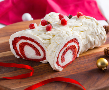 Red velvet kerststronk