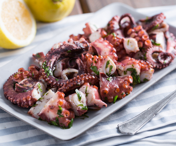 Salade van octopus met peterselie