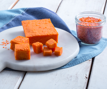Tofu van rode linzen