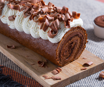 Cacaorol met slagroom en Nutella