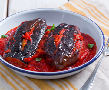 Gevulde aubergines 'mbuttunate